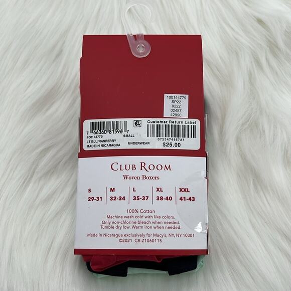 Club Room Men's Woven Boxers Tagless - Mint/Red - Small - NWT - Picture 5 of 6